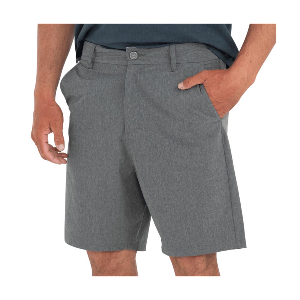 Free Fly Apparel Hybrid Short II 7" Inseam Men's in Heather Graphite